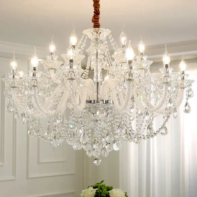 Afralia™ Crystal Chandeliers: Upmarket LED Ceiling Pendant Lights Elegant Villa Living Room