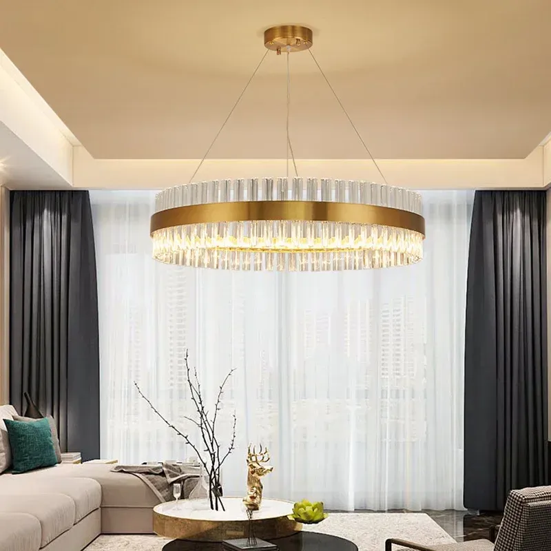 Afralia™ Crystal Ring Chandelier LED Pendant Buoyant Fixture
