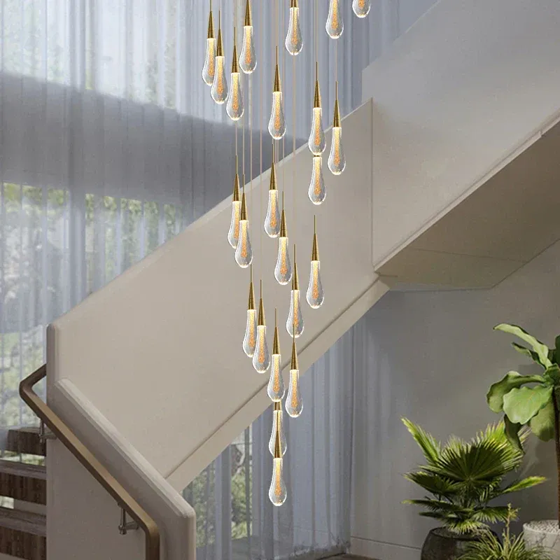 Afralia™ Crystal Tear Drop Ceiling Chandelier LED Pendant Buoyant Fixture