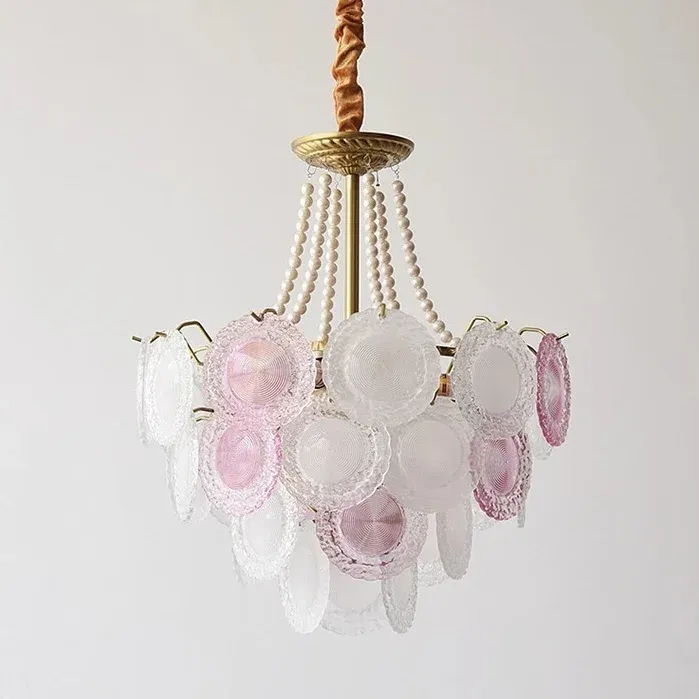 Afralia™ Gold Crystal Chandelier & Pendant Buoyant Glass Beads Ceiling Decor