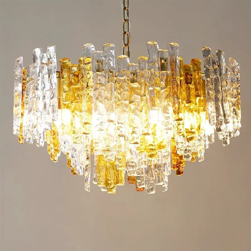 Afralia™ Icicle Glass Ceiling Pendant Buoyant - Dimmable Dining Room Chandelier