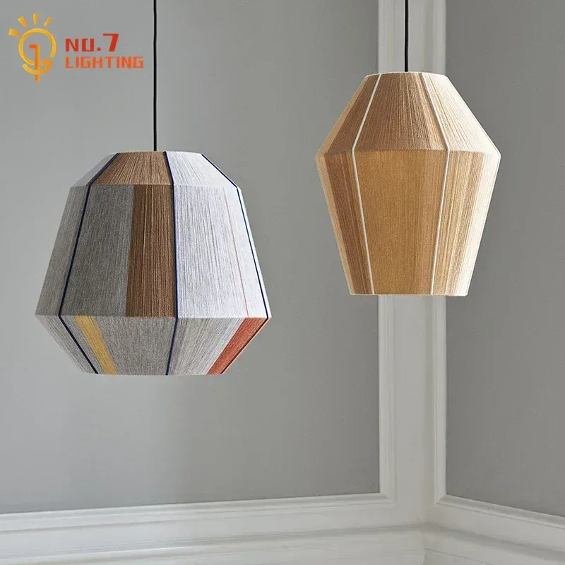 Afralia™ Japanese Hemp Rope Pendant Lights Zen Art Living Room Decor
