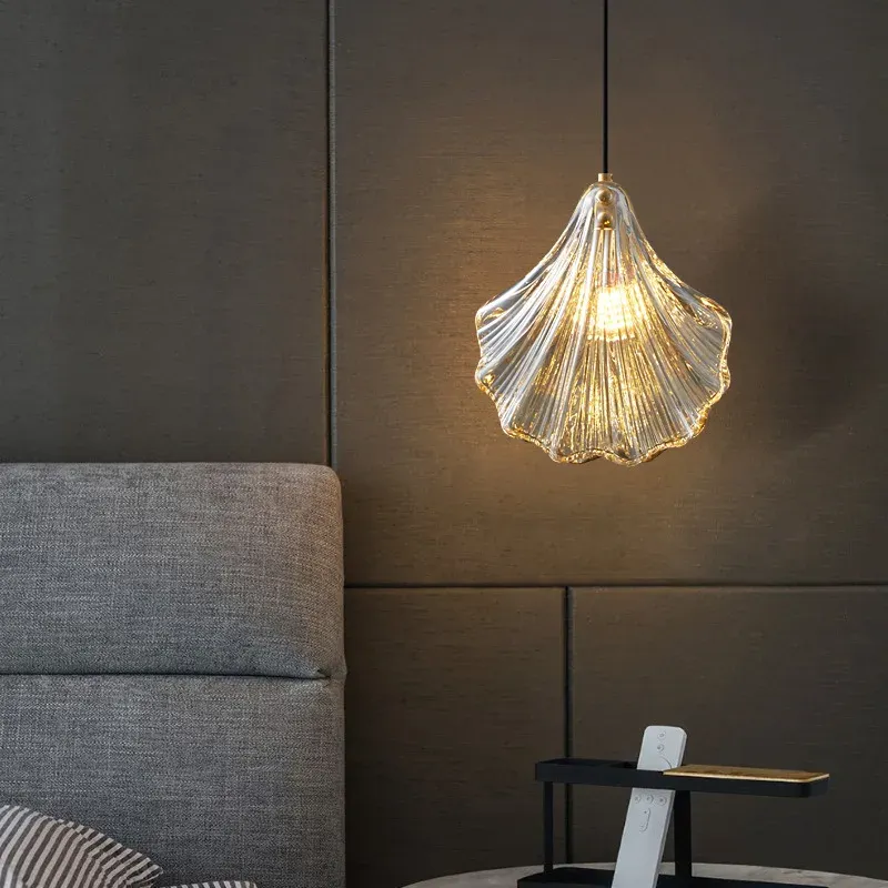 Afralia™ LED Shell Pendant Light: Modern Nordic Opulent Bedroom, Living, Dining Room