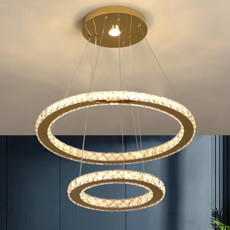 Afralia™ Luxury Crystal Dimmable Chandelier Pendant Buoyant Living Dining Room