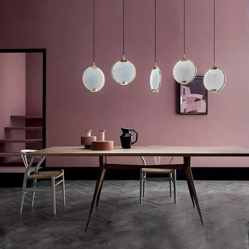 Afralia™ Masiero Horo LED Brass Pendant Buoyant - Fashionable Glass Round Lamp Loft Bar