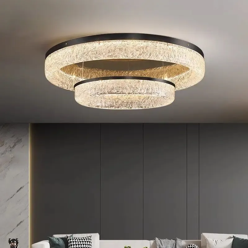 Afralia™ Nordic Warm alloy Round LED Ceiling Lights Home - Surface Mount Fixture