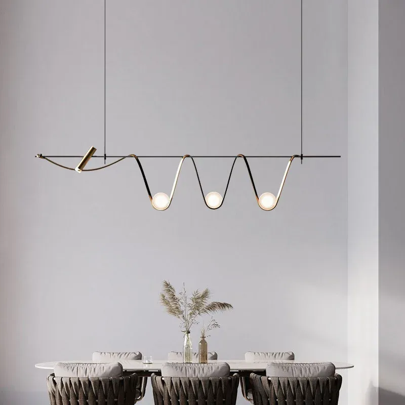 Afralia™ Pared-down Gold Pendant LED Light Living, Dining, Bedroom, Foyer