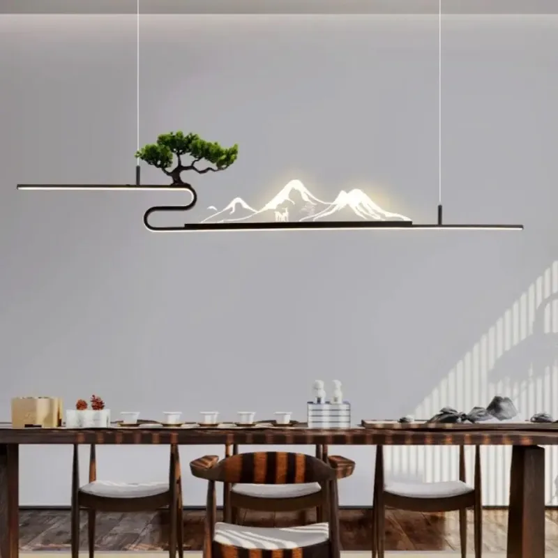 Afralia™ Perspex Mountain Peak Pendant Lights Chinese Living Room Study Zen Restaurant