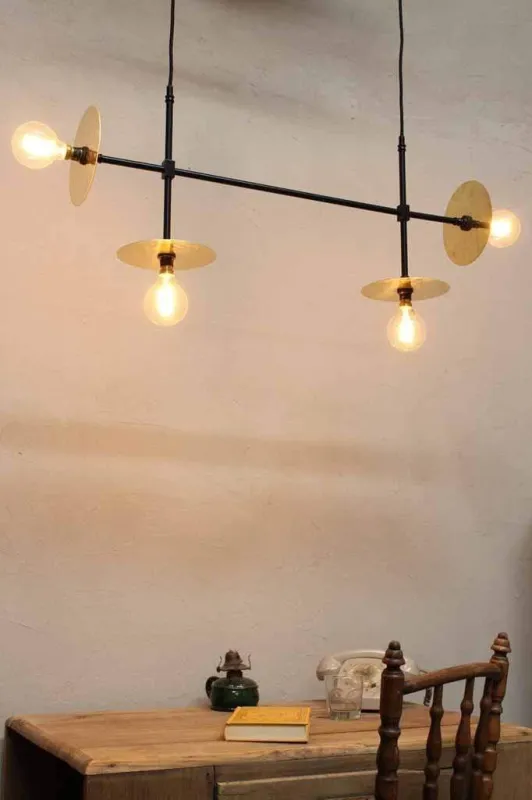 Disc Warm alloy Junction Pendant Light