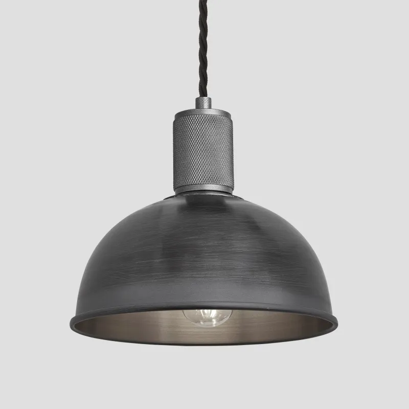 Knurled Dome Pendant Buoyant - 8 Inch - Pewter