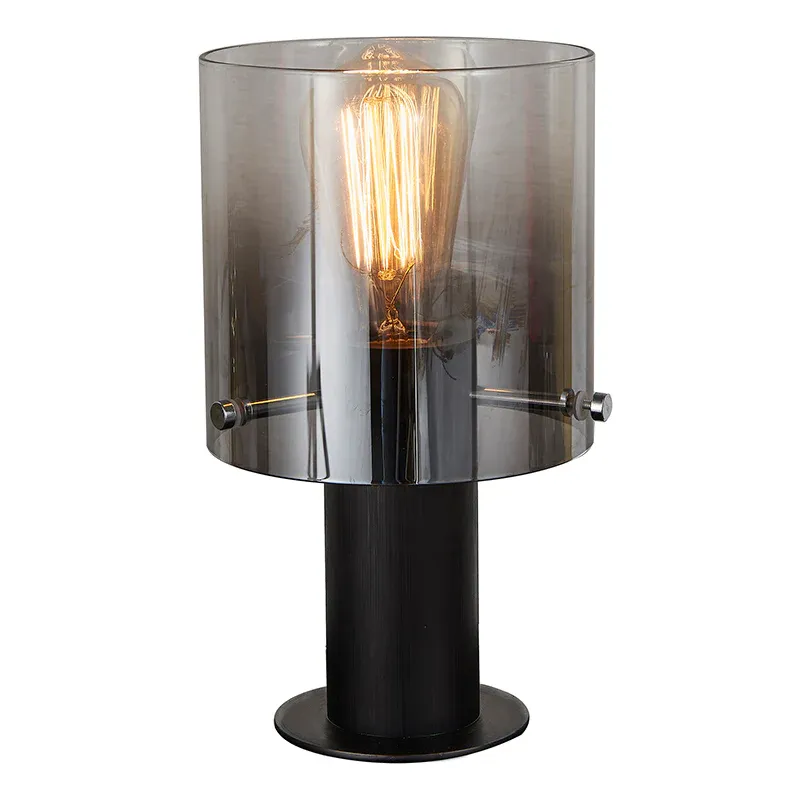 Timeless Style Pendant Glass Table Lamp - Black & Fading Smoke