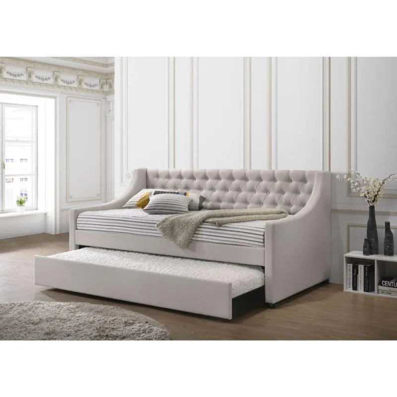 Heavy Duty ACME Lianna Daybed & Trundle (Twin Size), Fog Fabric