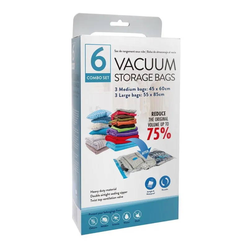 Vacuum Storage Bag Combo | 6 Pack