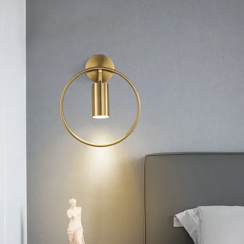 Afralia™ Adjustable LED Brass Gold Ring Wall Sconce Airy Home Hotel Bar