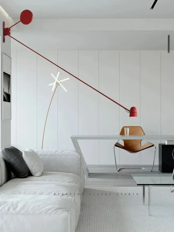 Afralia™ Flexible LED Swing Arm Wall Sconce Red/Black - Modern Lighting