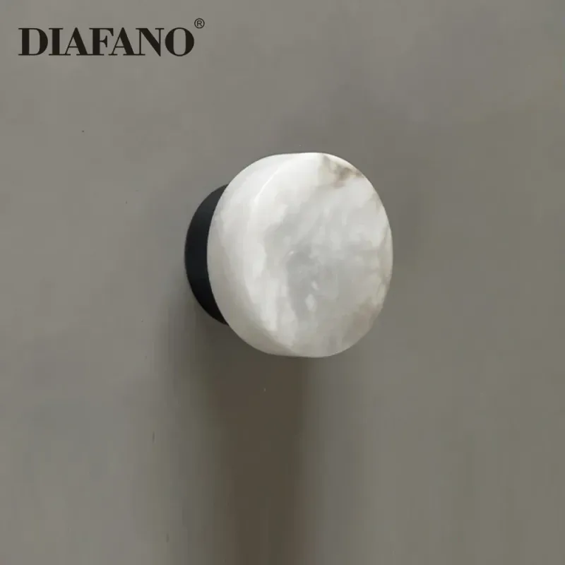 Afralia™ Marble Wall Lights Luxury Ebony Gold Copper LED Sconce Living Room & Bedroom | ETL Listed