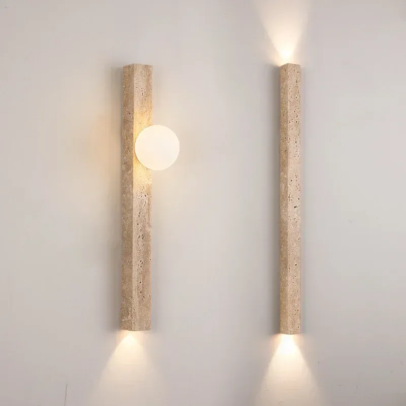 Afralia™ Travertine Wall Lamp Sconce Portable Home Decor & Ambiance