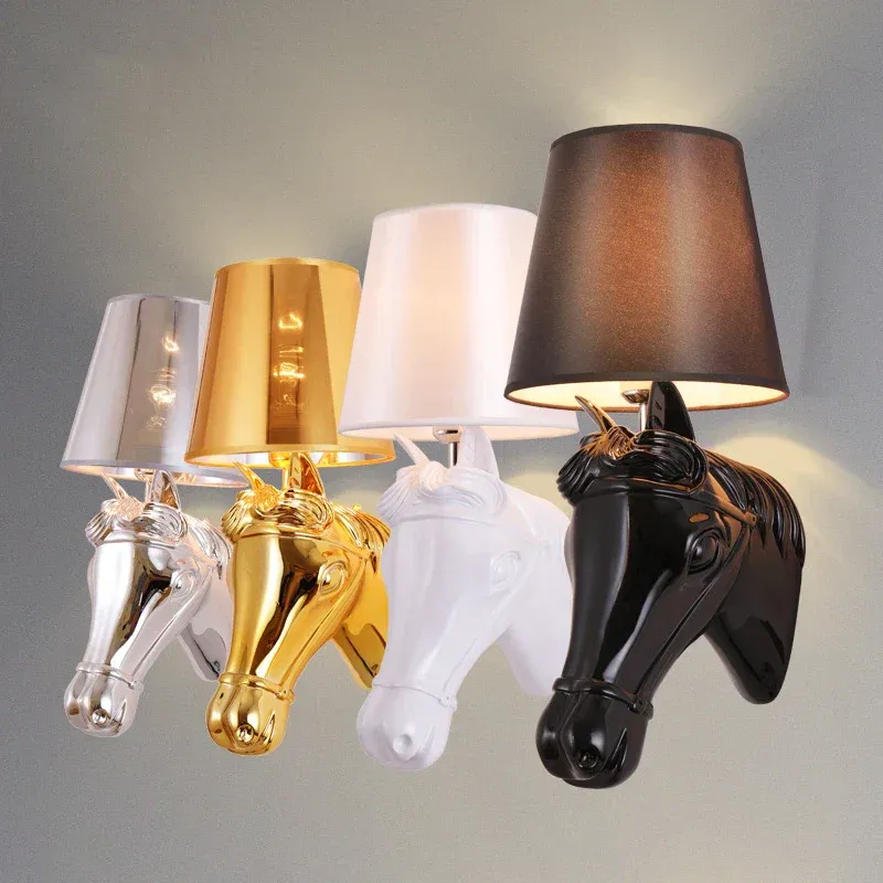 Cylinder Shade Afralia™ European Style Horse Lamp Wall Sconces Creative Home Decor