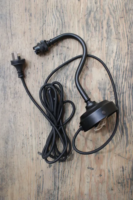 Gooseneck DIY Wall Sconce - B22 Inline Switch and Wall Plug