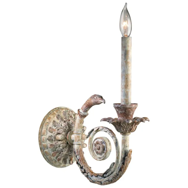 Parisian snow wrought iron wall sconce