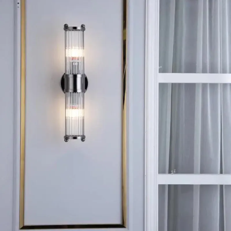 Vanity Bathroom Afralia™ Glass Rod Wall Sconce Vanity Lights - Up/Down Wall Mounted Lamps