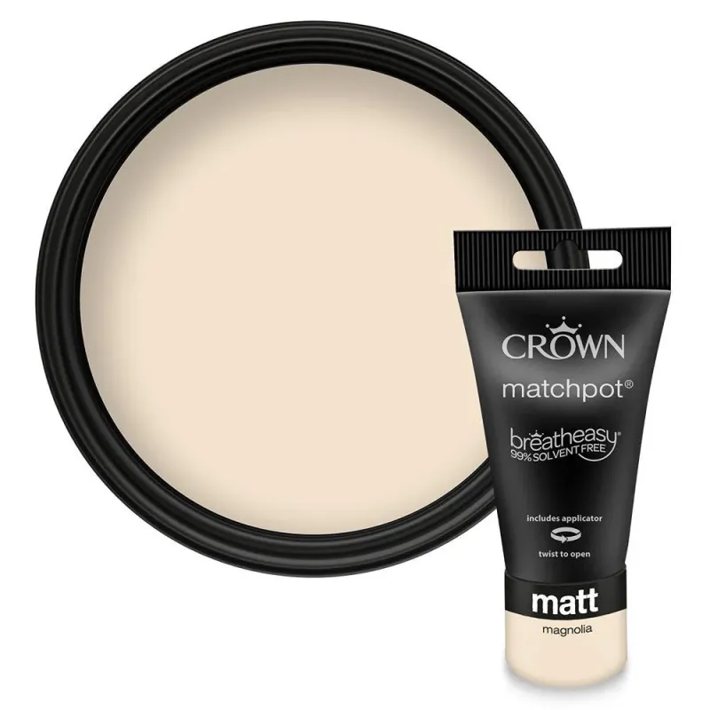 Crown Walls & Ceilings Matt Emulsion Paint | Magnolia | 40ml Tester