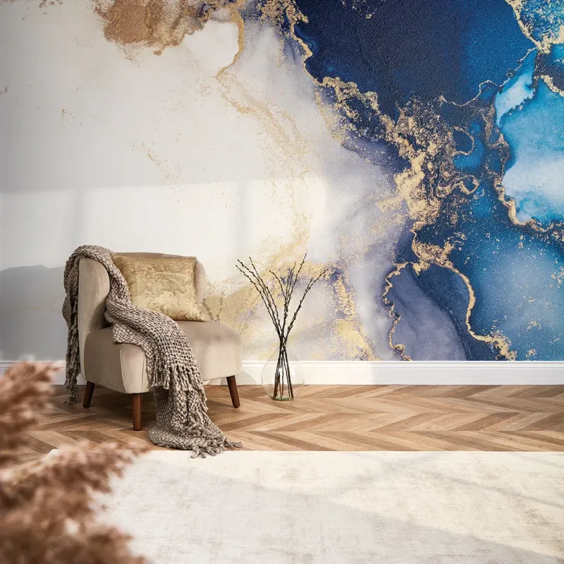 Sample Amalfi Mural Navy and Gilded