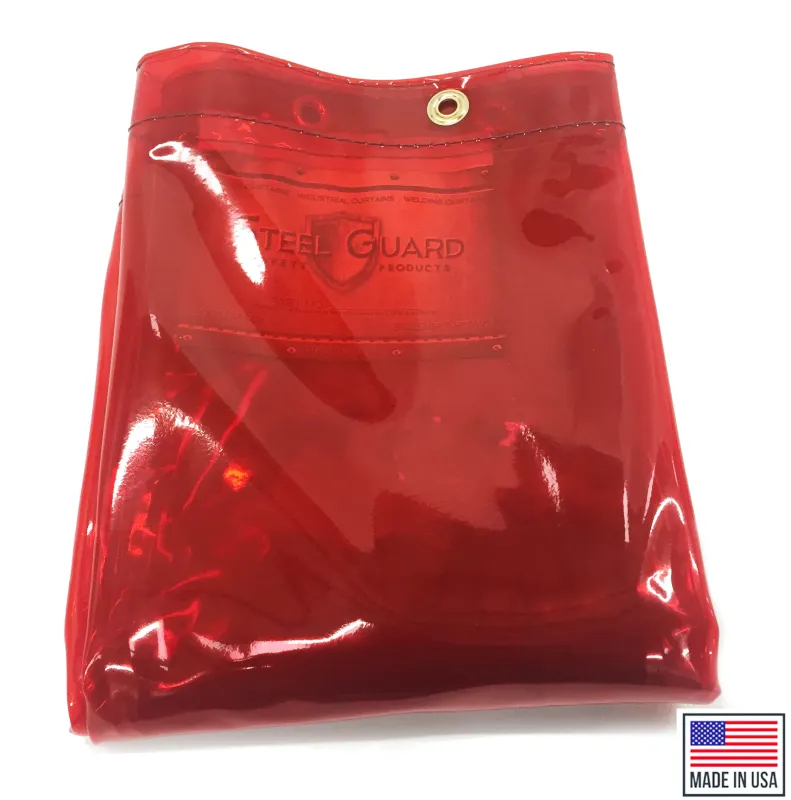 Welding Curtains, Clear 14 Mil Orange , See-Thru Vinyl Weld Curtains