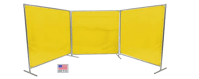 Welding Screens & Frame 2-3-4 Panels, Clear 14 Mil Yellow, See-Thru Weld Screens