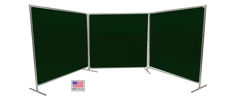 Welding Screens & Frame 2-3-4 Panels, Sheer 14 Mil Dark Green, See-Thru Weld Screens