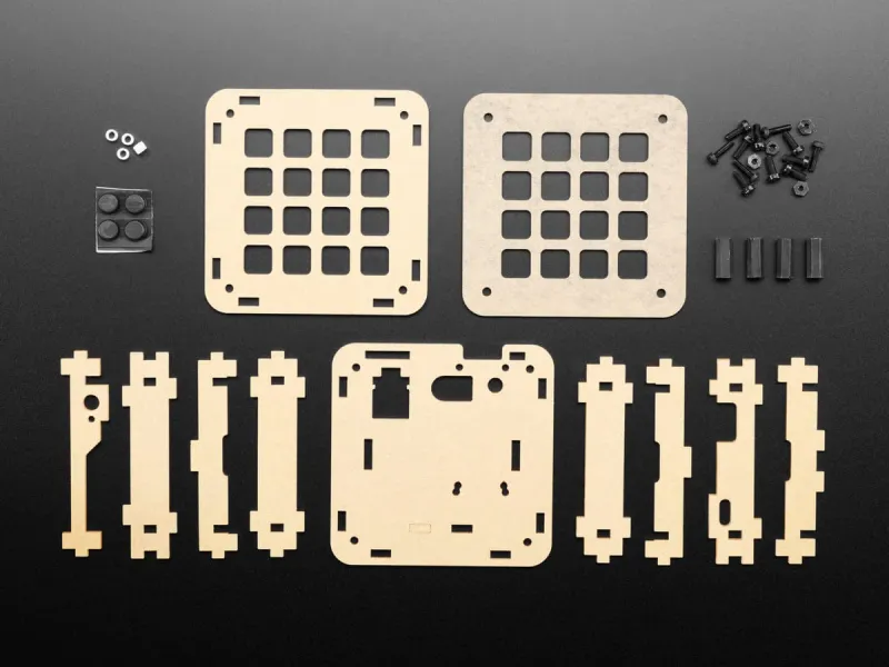 Adafruit 4x4 Trellis Feather Perspex Enclosure + Hardware Kit