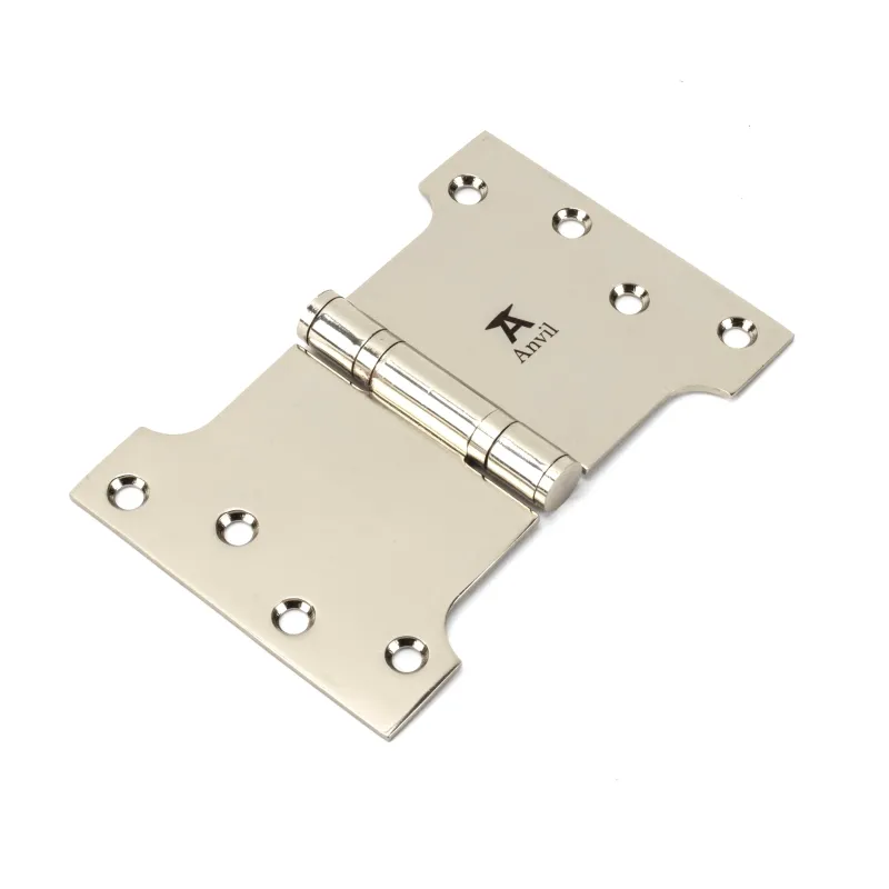 Glossy Nickel 4" x 4" x 6" Parliament Hinge (pair) ss | From Anvil