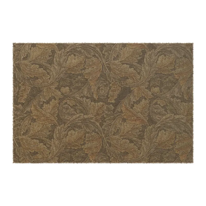 Coconut Coir Doormat inspired William Morris - Acanthus Collection (Grey)