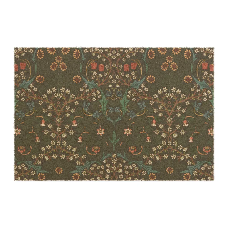 Coconut Coir Doormat inspired William Morris - Tulip Collection cherry