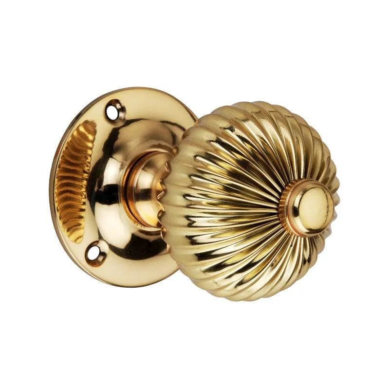 Edward Mortice Door Knob Smooth Brass