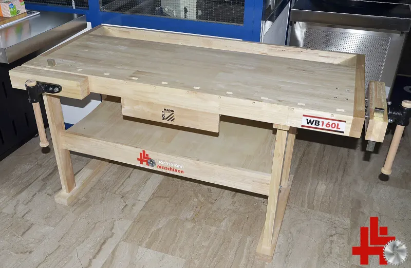 Holzmann WB160L Werkbank mit zwei Hobelbankzangen Metallbankhaken